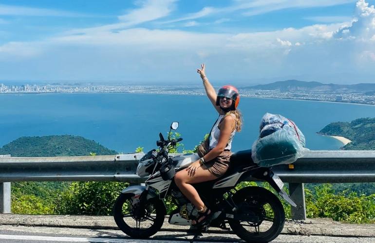 Traveling from Danang to Bana Hills by motorbike