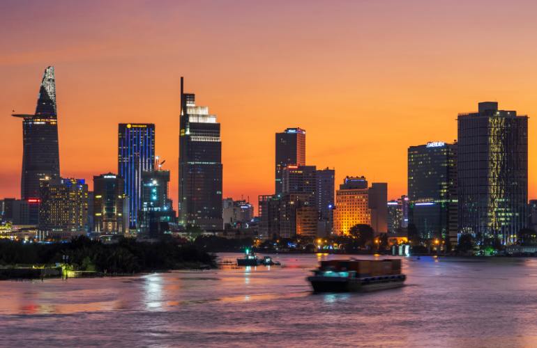 Saigon river in Ho Chi Minh City