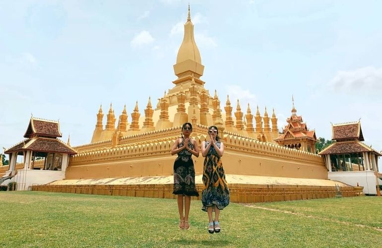 tourist happy at Laos