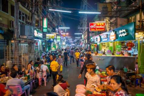Continue your Yangon Day Tour with visit to China Town and Scott Market, also known as Bogyoke MarketIt