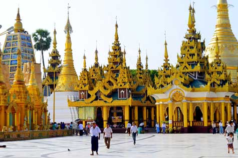 Walk around the golden pagodas and learn more about the religion